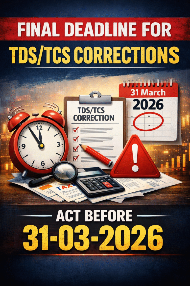 Final Deadline for TDS/TCS Corrections – Act Before 31-03-2026