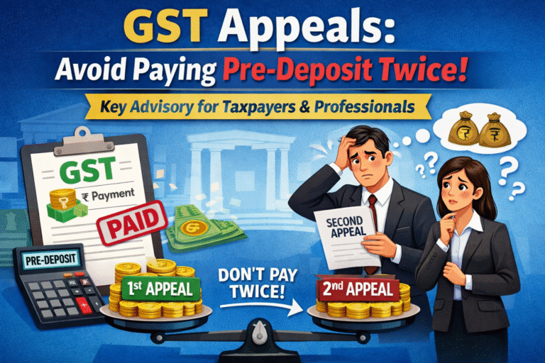 🚨GST Appeals: Avoid Paying Pre-Deposit Twice! Key Advisory for Taxpayers & Professionals