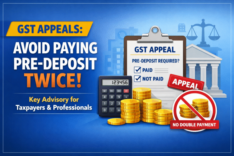🚨GST Appeals: Avoid Paying Pre-Deposit Twice! Key Advisory for Taxpayers & Professionals
