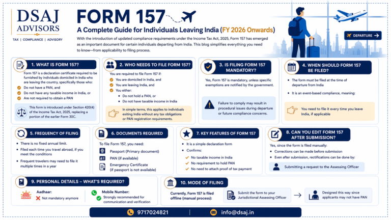 ✈️ Leaving India? Don’t miss Form 157 compliance!