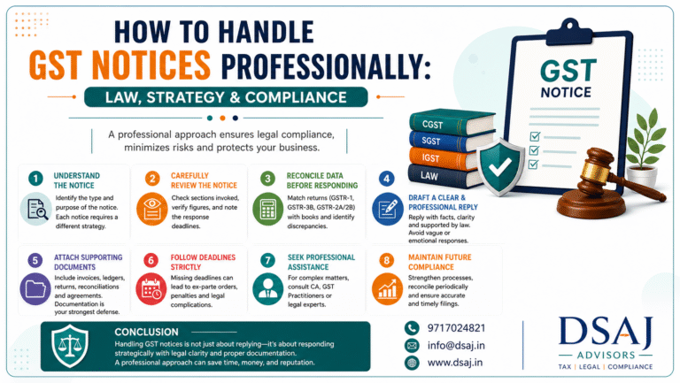 “How to Handle GST Notices Professionally: Law, Strategy & Compliance”